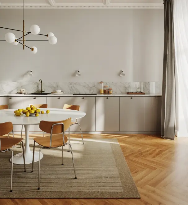 Wohnküche mit Küchenzeile